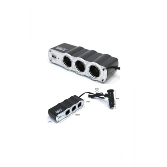 Araç Oto Çakmak Çoklayıcı, USB Uyumlu