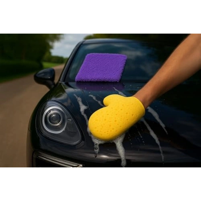 Araç Tezlik Seti 4lü Krofiber Bez ve Eldiven İle