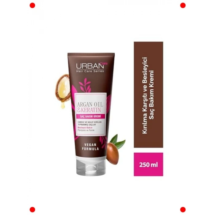 Argan & Keratin Yıpranmış Saç Bakım Kremi 250ml Vegan