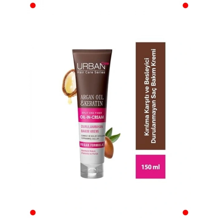 Argan Yağı & Keratin İçeren Durulanmayan Saç Kremi 150 ml
