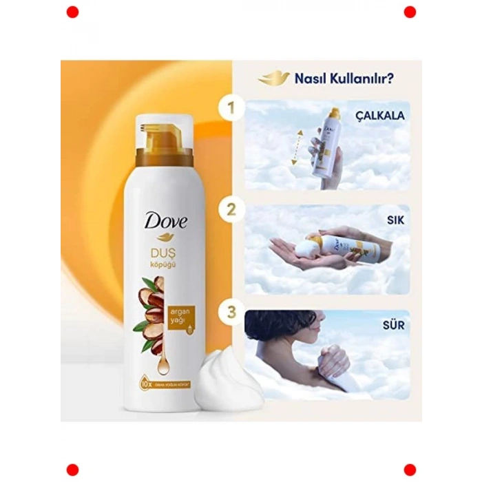 Argan Yağlı Duş Köpüğü Kremsi Formül 10X Yoğun Köpük 200 ml
