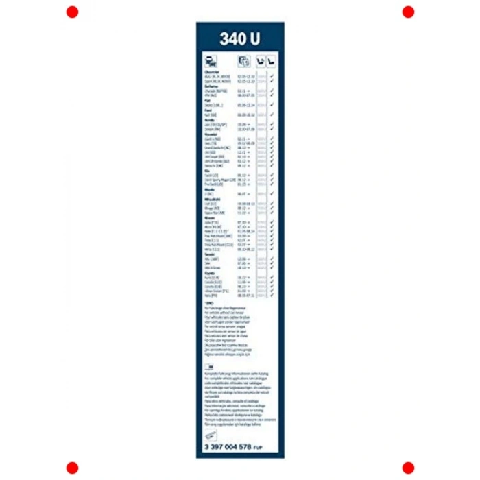 Arka Cam Sileceği 340mm - Universal Uyumlu