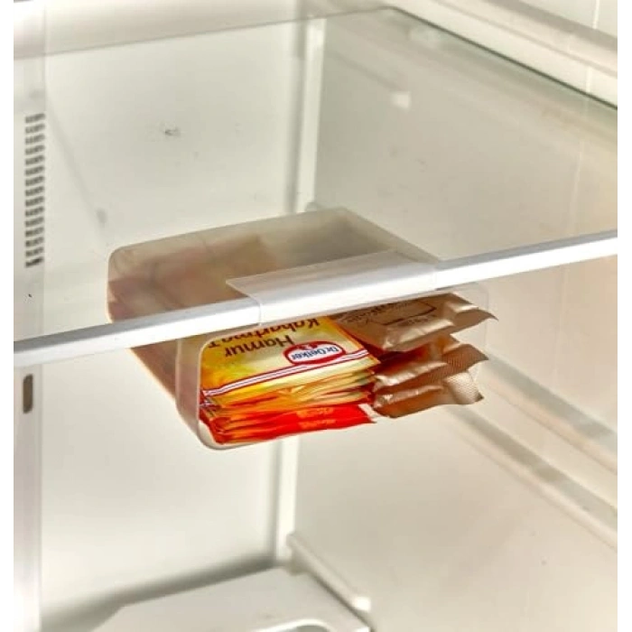 Asılabilir Buzdolabı Kapak İçi Raf Organizeri, Şeffaf Kutu Seti