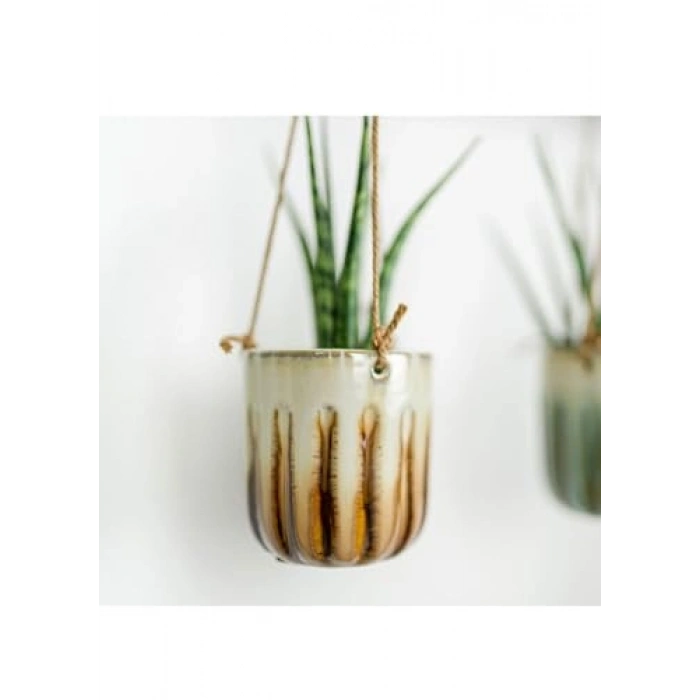 Askılı Serak Saksı Karamel 7 cm Çap, 8 cm Yükseklik