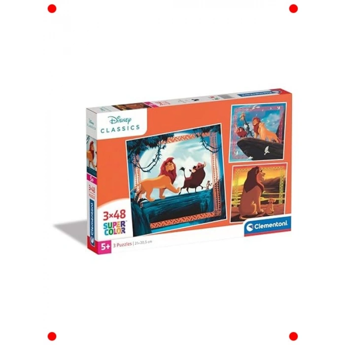 Aslan Kral Temalı 3x48 Parça Çocuk Yapbozu