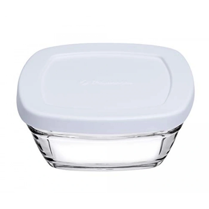 Asortili 4 Parça Cam Saklama Kabı Seti, Plastik Kapaklı