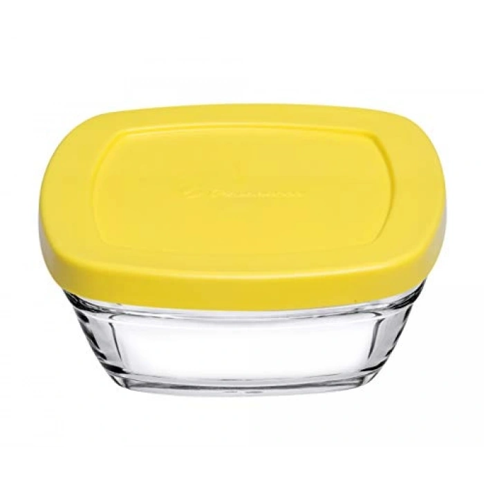 Asortili 4 Parça Cam Saklama Kabı Seti, Plastik Kapaklı