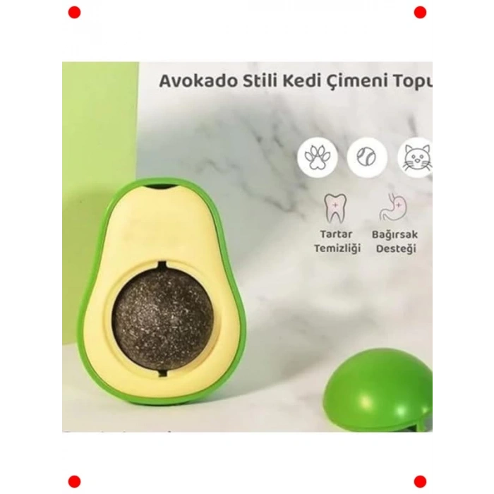 Avokado Kedi Nanesi Topu Kedi Oyuncağı | Yapışkanlı Catnip