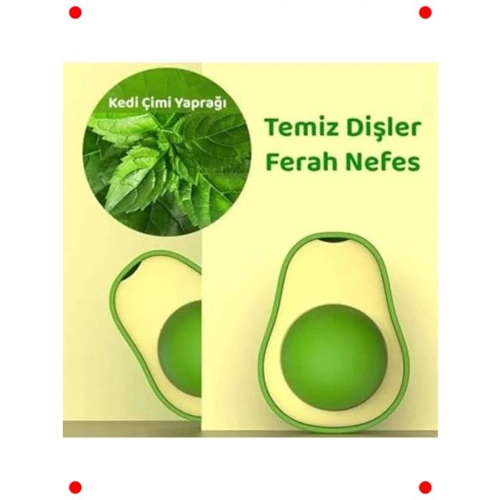 Avokado Kedi Nanesi Topu Kedi Oyuncağı | Yapışkanlı Catnip