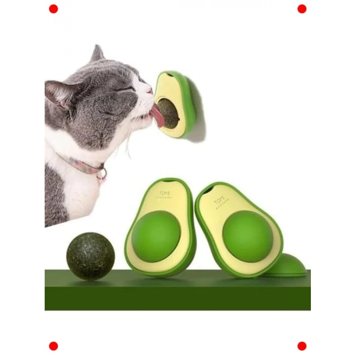 Avokado Kedi Nanesi Topu Yapışkanlı Kedi Oyuncağı