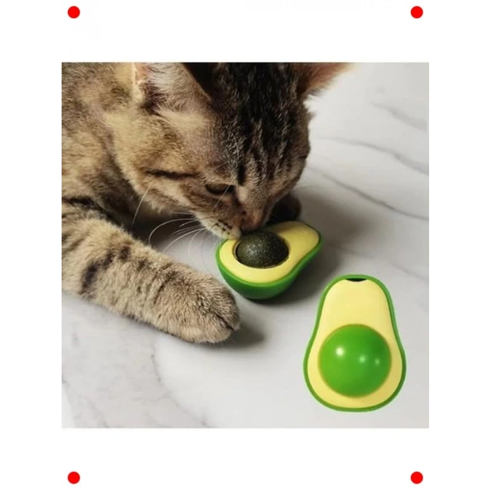 Avokado Kedi Nanesi Topu Yapışkanlı Kedi Oyuncağı