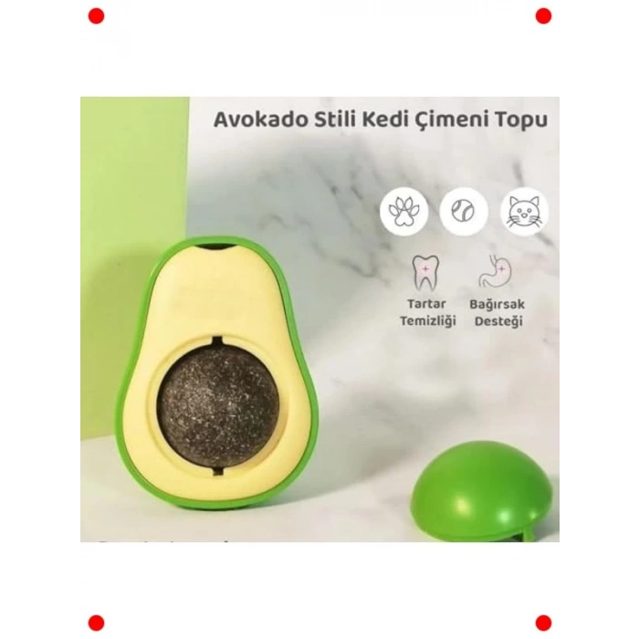 Avokado Tasarımlı Kedi Nanesi Topu - Yapışkanlı Catnip