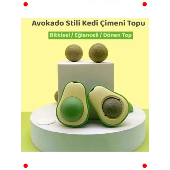 Avokado Tasarımlı Kedi Nanesi Topu - Yapışkanlı Catnip