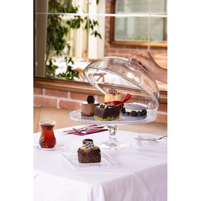 Ayaklı Kapaklı Servis Tabağı, 32 cm Şık Tasarım