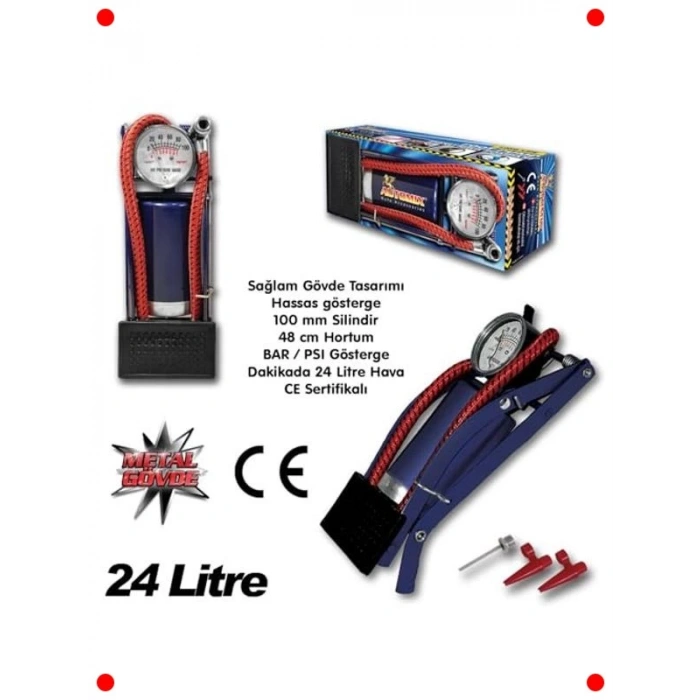 Ayaklı Lastik Hava Pompası - Çok Amaçlı ve Dayanıklı