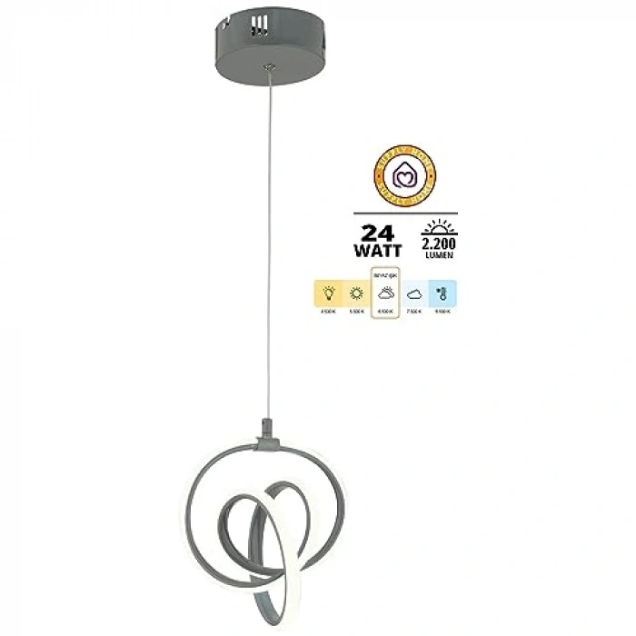 Ayarlanabilir 23x80 cm LED Sarkıt Avize, 24W Beyaz Işık