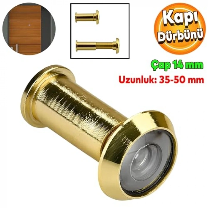 Ayarlanabilir Çaplı Çelik Kapı Dürbünü, 35-50 mm Boyutlarında