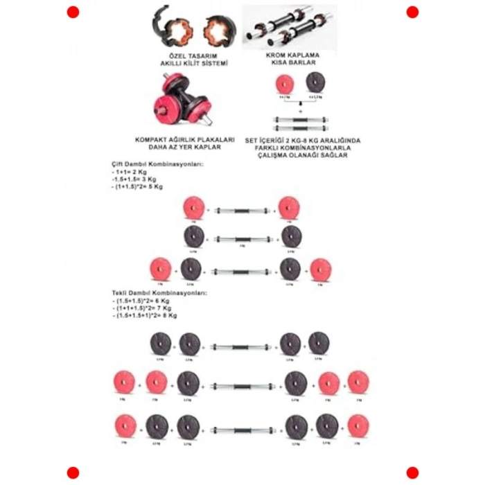 Ayarlanabilir Dambıl Seti - Çok Yönlü Fitness