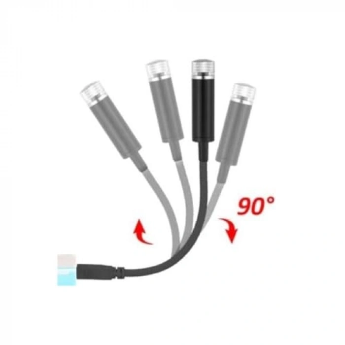 Ayarlanabilir Kırmızı Atmosfer Işığı, Araç İçi USB Lamba