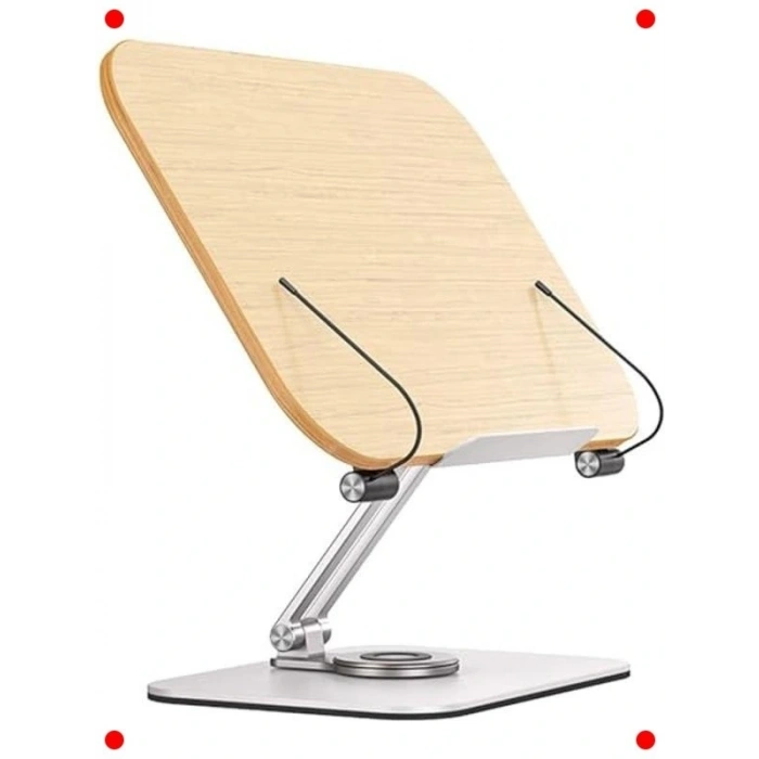 Ayarlanabilir Kitap/Tablet Standı - Çelik & Ahşap
