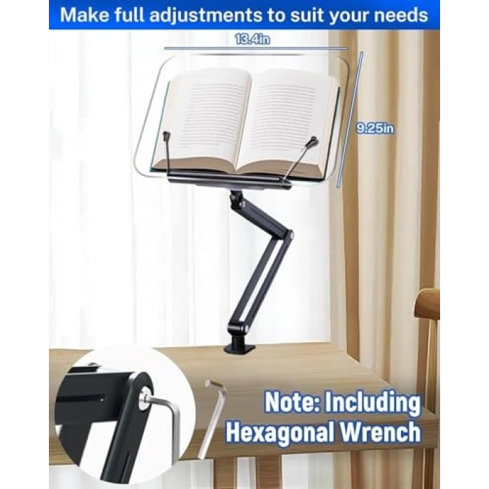 Ayarlanabilir Kitap ve Tablet Standı, 360° Dönebilir