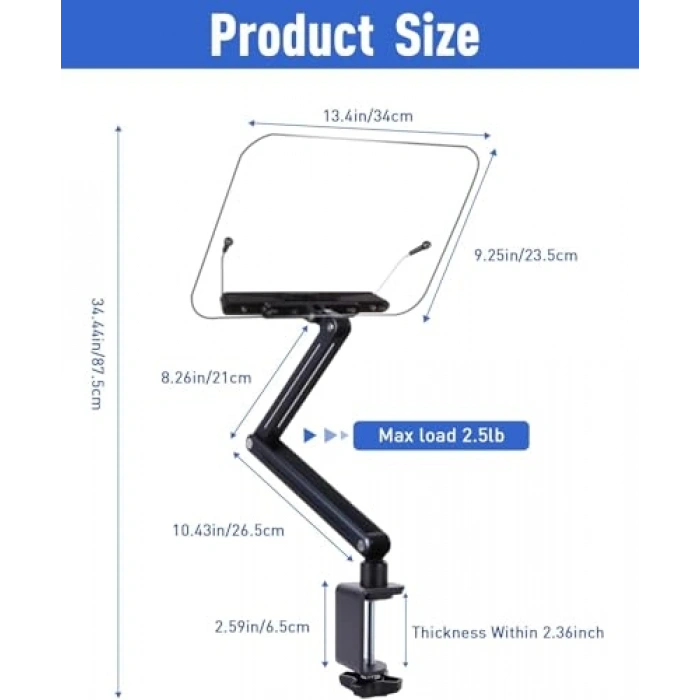 Ayarlanabilir Kitap ve Tablet Standı, 360° Dönebilir