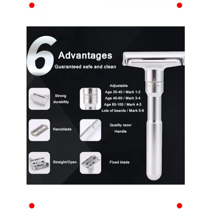 Ayarlanabilir Manuel Tıraş Makinesi - Gümüş