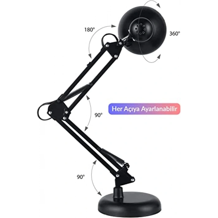 Ayarlanabilir Metal Masa Lambası, 360° Hareketli ile Kullanışlı