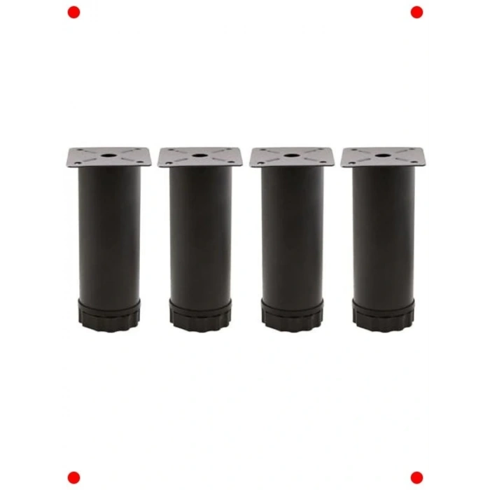 Ayarlanabilir Siyah Metal  Ayağı (4 Adet, 12cm)