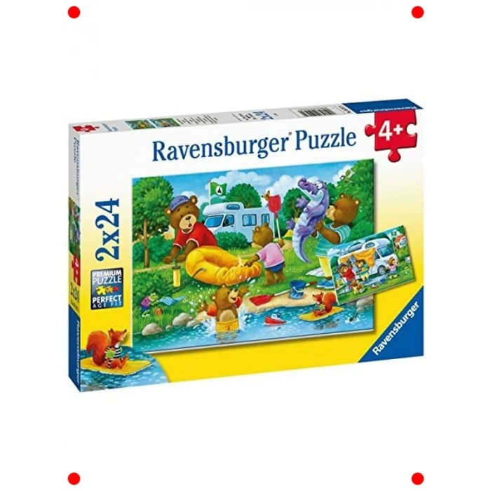 Ayı Ailesi Kampta Temalı 2x24 Parça Yapboz