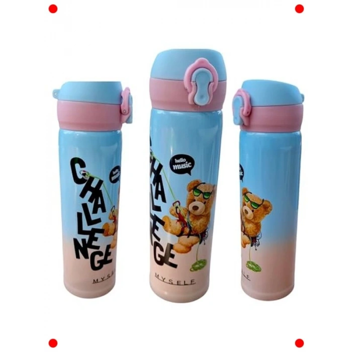 Ayıcık Tasarımlı 500 ml Paslanmaz Çelik Çocuk Termosu