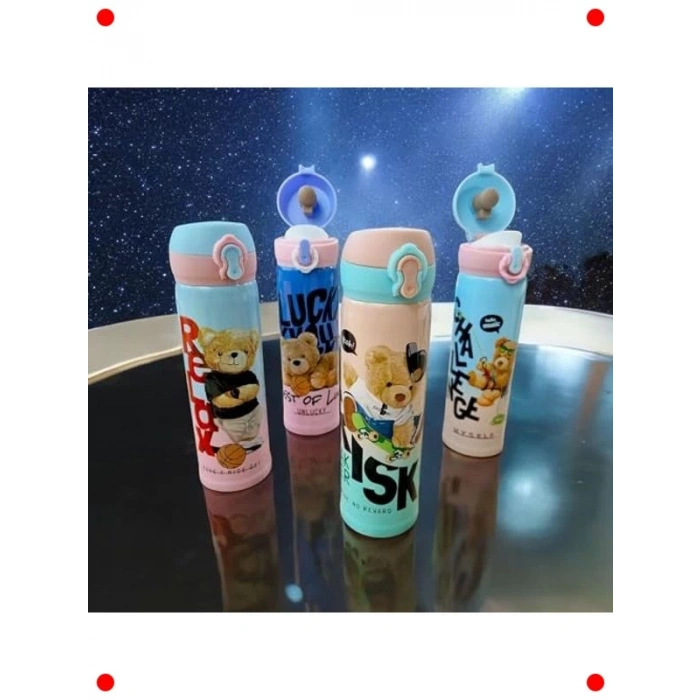 Ayıcık Tasarımlı 500 ml Paslanmaz Çelik Çocuk Termosu