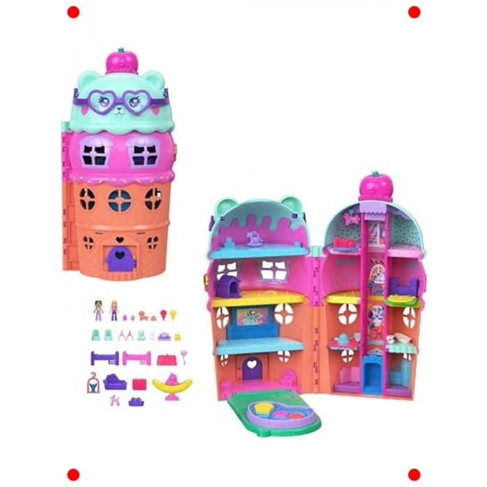 Ayıcık Temalı Dondurma Evi Oyun Seti ve Mikro Bebekler