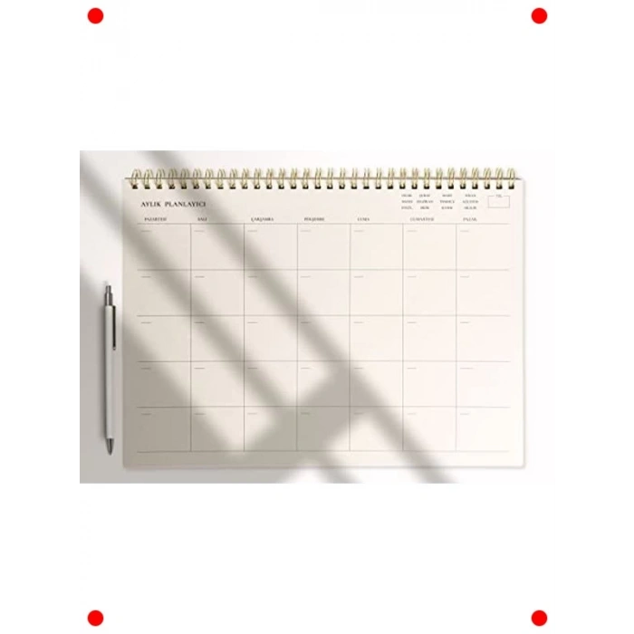 Aylık Spiralli Tarihsiz Planlayıcı A4 Boyut - 24 Yaprak