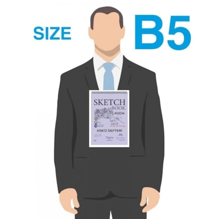 B5 Spiralli Eskiz Defteri, 50 Yapraklı Çizim Bloknotu