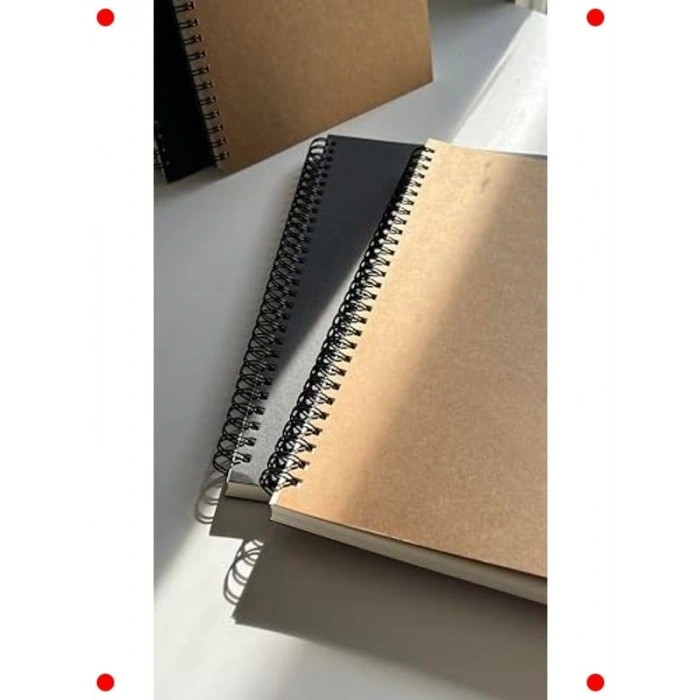 B5 Spiralli Kraft Kapaklı Kareli Defter