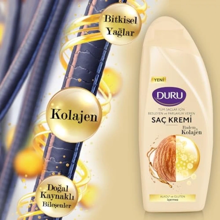 Badem ve Kolajen İçeren Saç Kremi - 500 ml