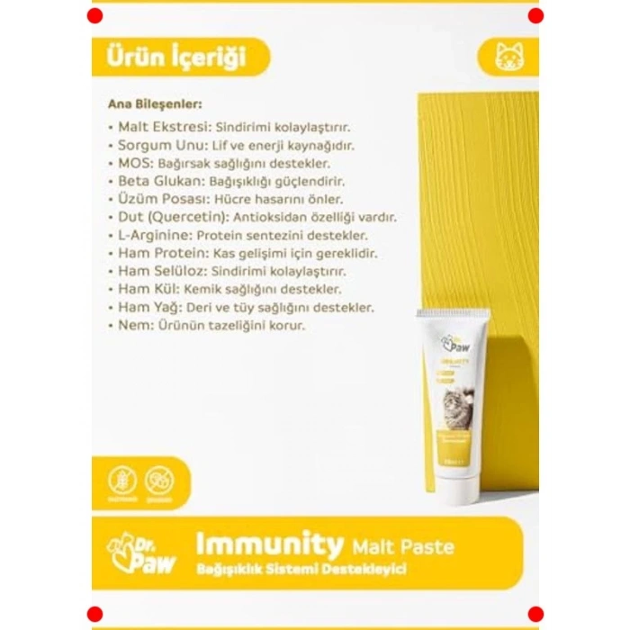 Bağışıklık Destekleyici Glütensiz Malt Paste Kedi 100g