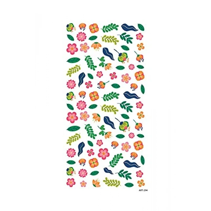 Bahar Çiçekleri Temalı Tırnak Dövmesi Seti - Nail Art