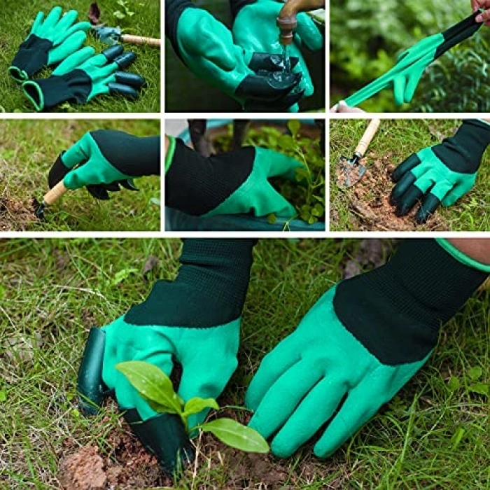 Bahçe Eldiveni, 1 çift bahçe küreği, pençeli bahçe eldiveni, bitki otlarını kazmak için pençeli bahçe eldiveni, mükemmel bitki hediyeleri
