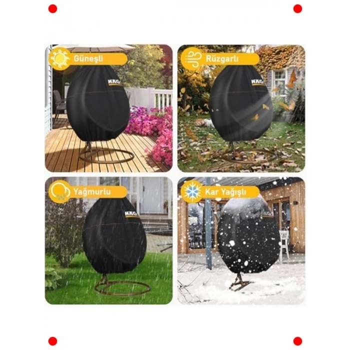 Bahçe Salıncağı Koruma Örtüsü, Su Geçirmez (190x115cm)