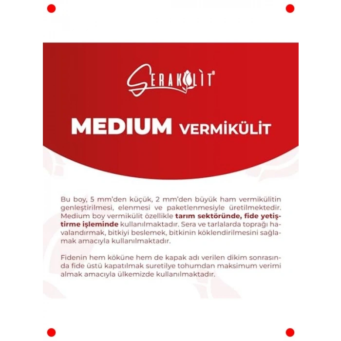 Bahçe ve Sera için Orta Boy Vermikülit - 1 Litre