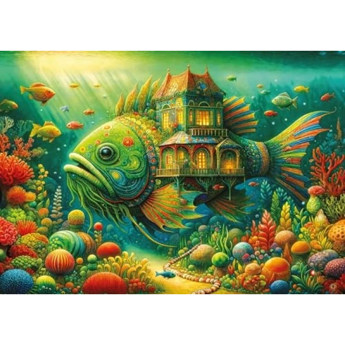 Balık Ev Temalı 1000 Parça Puzzle, 68 x 48 cm