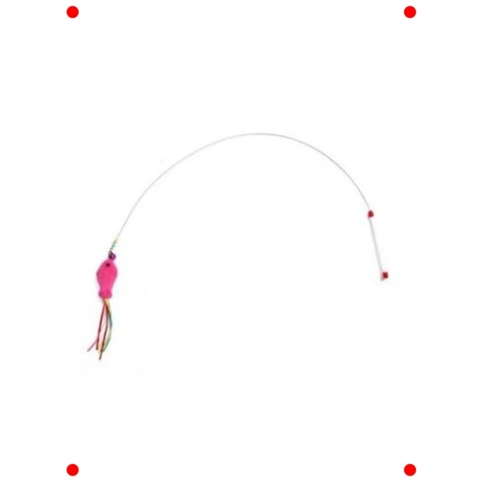 Balıklı Çıngıraklı Kedi Oyun Oltası - Renkli ve Hareketli