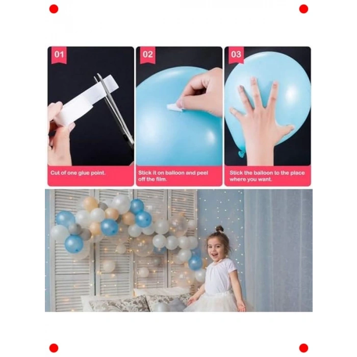 Balon Yapıştırma Bandı ve Aparatı Seti - 2 Adet