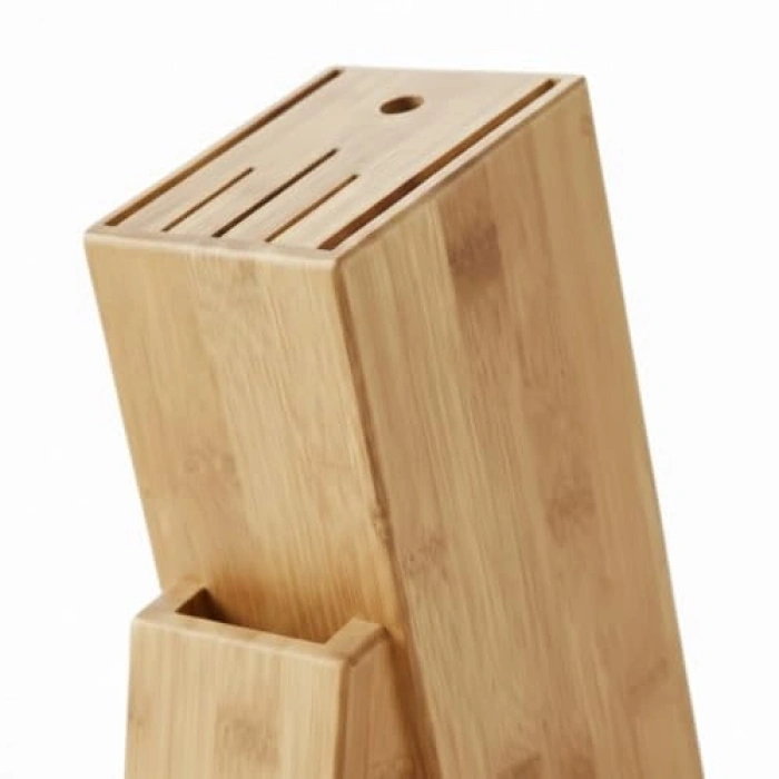 Bambu Ahşap Bıçak Standı, 220 mm Eğik Tasarım
