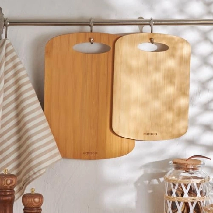 Bambu Kesme Tahtası, 2li Set ile Pratik Mutfak Kullanımı