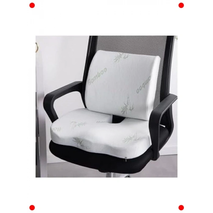 Bambu Kılıflı Oturma Minderi ve Sırt Yastığı Seti