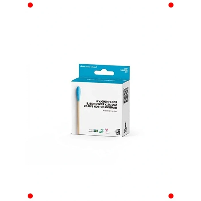 Bambu Kulak ve Makyaj Çubuğu (100 Adet, Mavi)