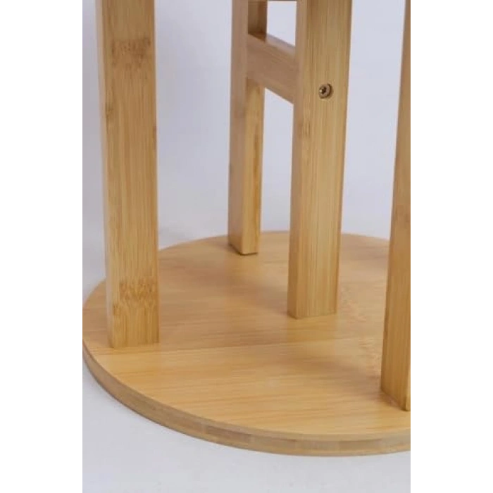 Bambu Yuvarlak Formda 5 Raflı Saksılık, Şık ve Kullanışlı